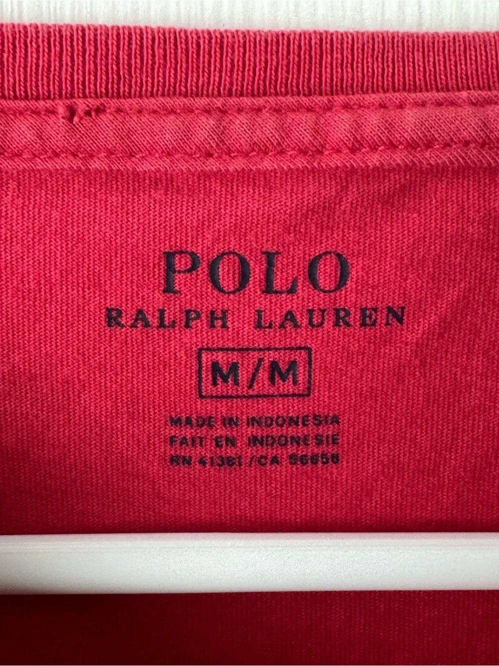 Polo Ralph Lauren Red V Neck T Shirt M Cotton Blue Pony Quiet Luxury Embroidered
